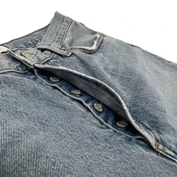 AGOLDE Mid Rise Relaxed Boot Cut Jeans in Curio Light Denim Organic Cotton 26 - Picture 7 of 14